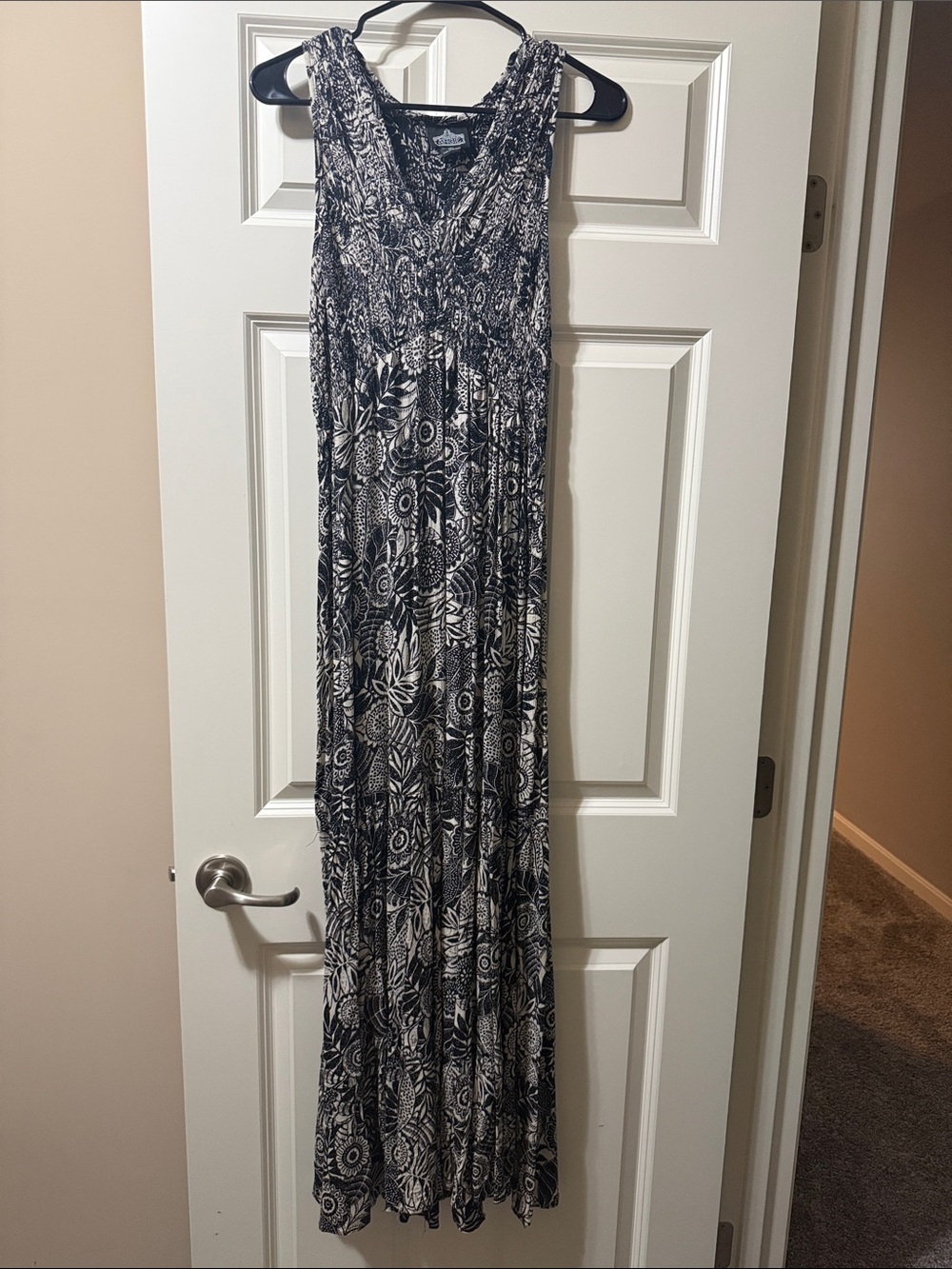 Angie Black and White Floral Maxi Dress
